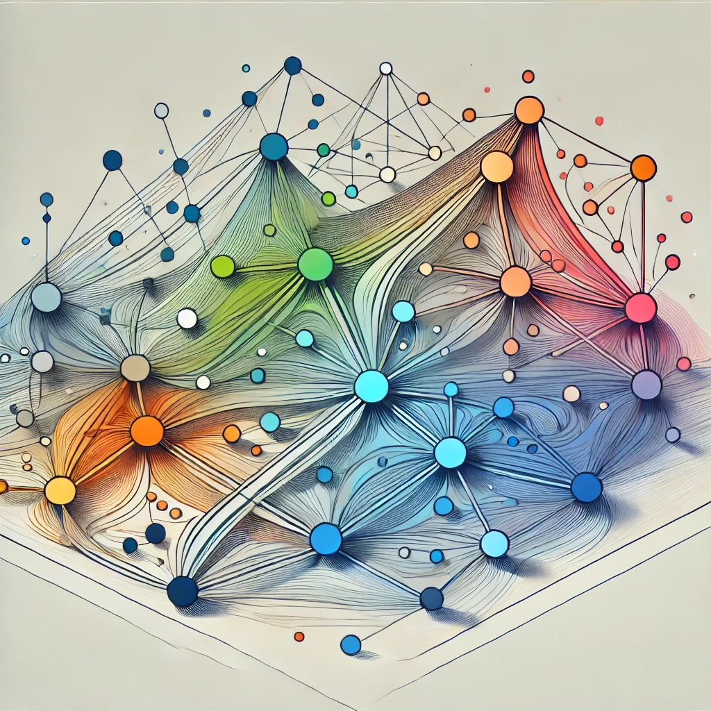 Network of various nodes to represent an AI System